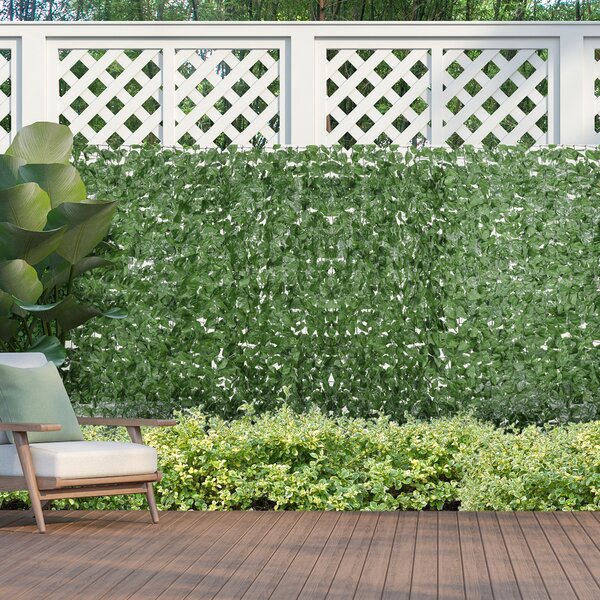 Outsunny Rotolo di Siepe Finta di Faggio per Balcone e Giardino in PE, 300x100 cm Siepe Artificiale con Foglie di Edera, Protezione UV, Verde Scuro | Aosom Italy