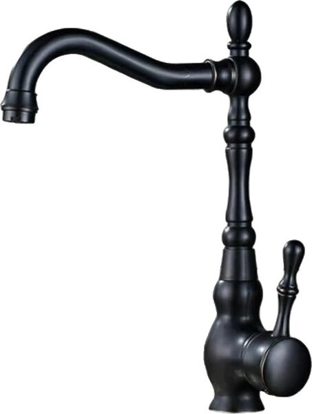 Miscelatore per lavabo in ottone, monocomando, girevole a 360 gradi, nero