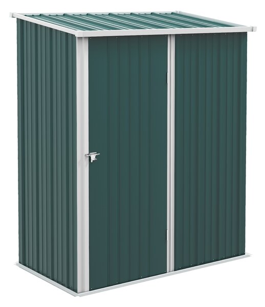 Outsunny Casetta da Giardino in Acciaio Porta Attrezzi con Catenaccio, 161.5x94.5x196cm, Verde | Aosom Italy