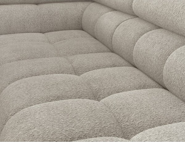 Divano angolare color crema allungabile/con contenitore (con penisola a sinistra/a L) e rivestimento in bouclé Ferucce – ELTAP