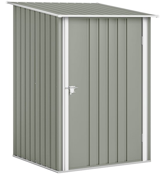Outsunny Casetta da Giardino Porta Attrezzi in Acciaio Galvanizzato con Porta, 100x104x160 cm, Grigio Chiaro | Aosom Italy