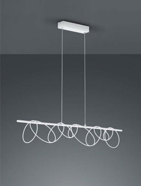 Lampada a sospensione a LED larga 90 cm con anelli decorativi per tavoli da pranzo lunghi