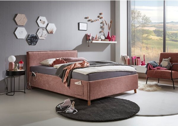 Letto da bambini rosa imbottito rete non inclusa 120x200 cm Fun – Meise Möbel