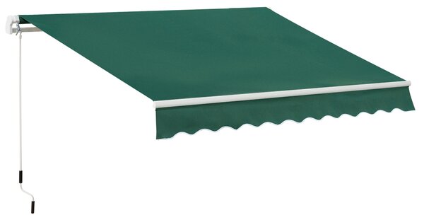 Outsunny Tenda da Sole Regolabile per Esterno a Bracci Avvolgibile con Apertura a Manovella, 295x200 cm, Verde | Aosom Italy