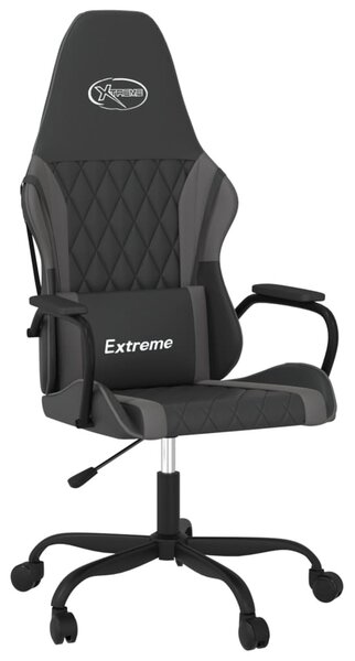 VidaXL Sedia da gioco in Pelle finta nera e grigia