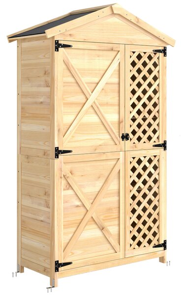 Outsunny Armadio Esterno: Casetta Giardino con Porta Ventilata e Kit Antiribaltamento. | Aosom Italy