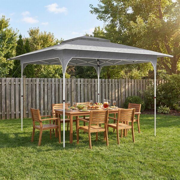 Outsunny Gazebo Pieghevole Gazebo da Giardino Pop Up, 3.5x3.5 m, Grigio Scuro | Aosom Italy