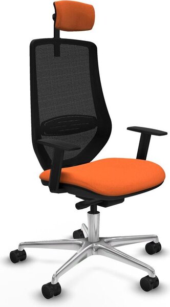 Sedia da ufficio Piqueras y Crespo modello D086N2W, colore arancione