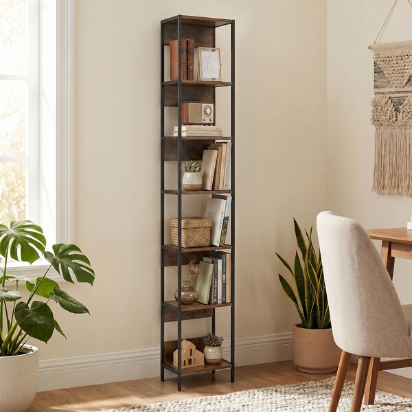 HOMCOM Libreria a 6 Ripiani, Finitura in Legno Marrone | Aosom Italy
