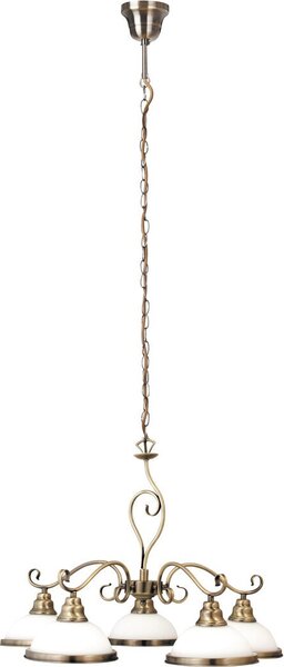 Rabalux 2755 Lampadario 5 spot Elisett, E27, bronzo-argento, rotondo, classico, ø640mm