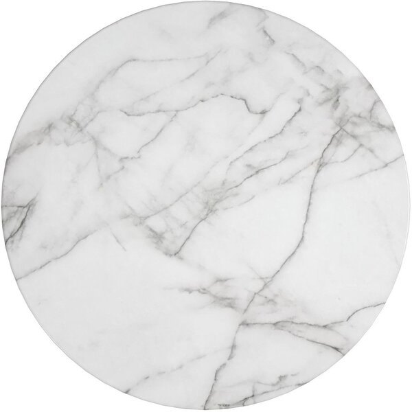 Tavolino da salotto rotondo bianco/dorato con effetto marmo ø 79 cm Gwyneth – CosmoLiving by Cosmopolitan