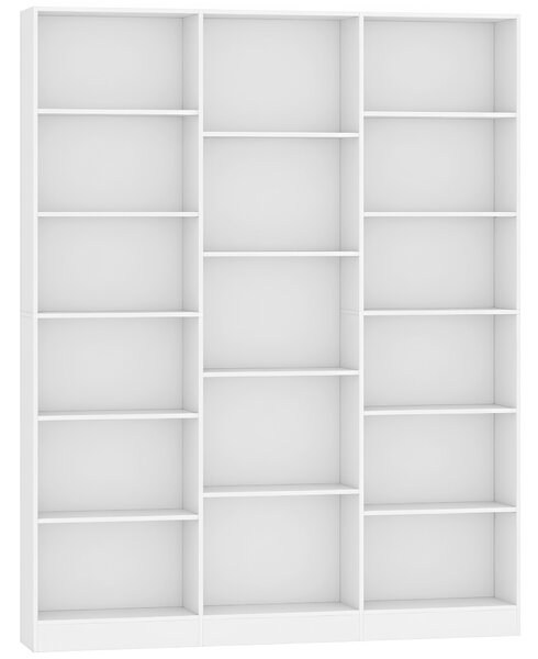 HOMCOM Libreria con Ripiani Regolabili e Antiribaltamento, 149x23,6x188 cm, Bianco | Aosom Italy