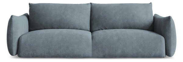 Divano blu allungabile con rivestimento in ciniglia 230 cm Leila – Makamii