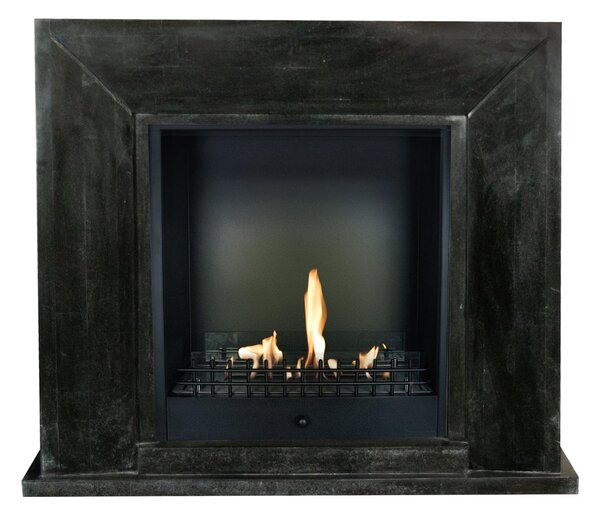 Caminetto a etanolo Xaralyn - Nero BCL-SBP - pietra naturale lucidata nera - riscaldamento a 3 kW - caminetto da incasso incluso - caminetto decorativo