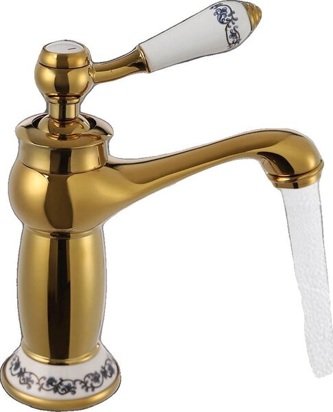 Rubinetto per lavabo, materiale ottone, altezza bocca 12,2 cm, maniglia monocomando, temperatura regolabile, ideale per abitazioni e uffici