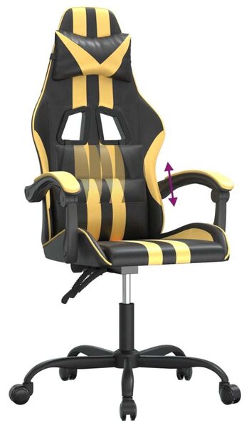 VidaXL Sedia da gioco in ecopelle nera e dorata