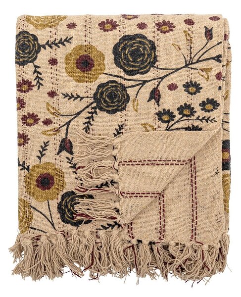 Coperta marrone in cotone riciclato 130x160 cm Eydis – Bloomingville