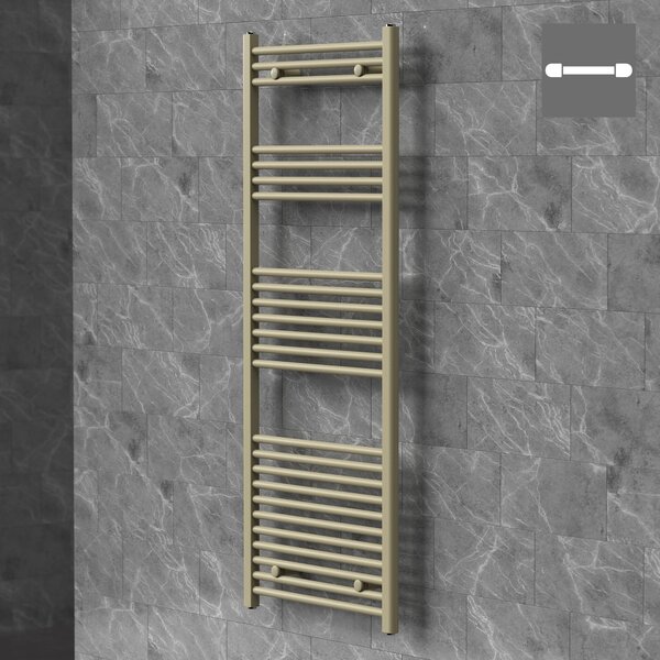 Asciugamani radiante LuxeBath Sahara, 600x1500 mm, beige, con attacco laterale, asciugamani radiante a pannello, porta asciugamani radiante per bagno