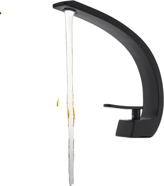 Rubinetto per lavabo, monocomando, montaggio esterno, ottone, nero, G3/8