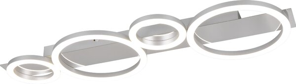 Lampada da soffitto a LED, lampada da soffitto, metallo, colore cromo, L 72 cm