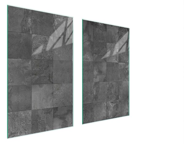 Piastre copri fornelli 2 pezzi 75x52 Copri piano cottura in Vetroceramica tagliere in vetro modello grigio