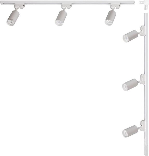 Set di binari bianco L 1x1m con faretti monofase 3565 Zuma Line