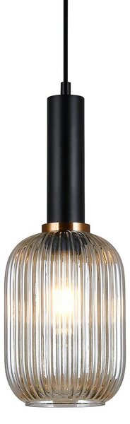 Italux PND-5588-1M-BK+AMB Lampada a sospensione Antiola D150mm 1x40W E27 nero, color ambra