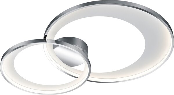 Plafoniera LED - colore cromo - bianco - metallo - L 85 cm - dimmerabile