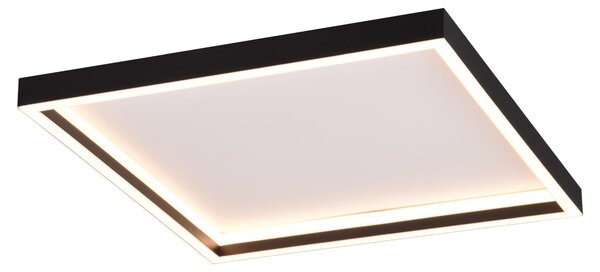 Plafoniera a LED - Nero opaco - 35 x 35 cm - Metallo