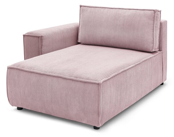 Modulo divano in velluto a coste rosa chiaro, angolo sinistro Nihad modular - Bobochic Paris