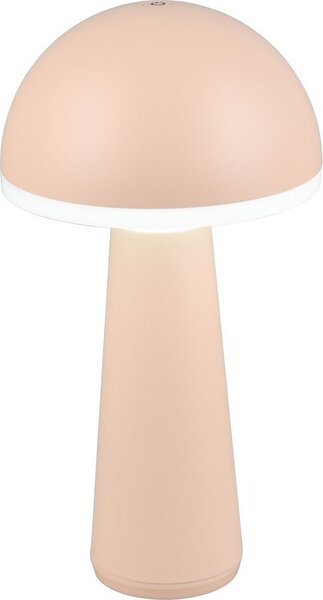 Lampada da tavolo LED a batteria FUNGO rosa 2W, tonalità di bianco, 200 lm, alluminio, dimensioni: 31x16x16 cm, IP54, RL