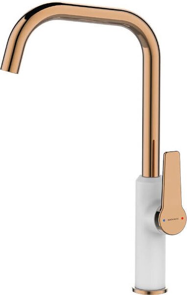 Rubinetto da cucina Rubinetto per lavello Bianco Rosa oro Rubinetto Miscelatore monocomando