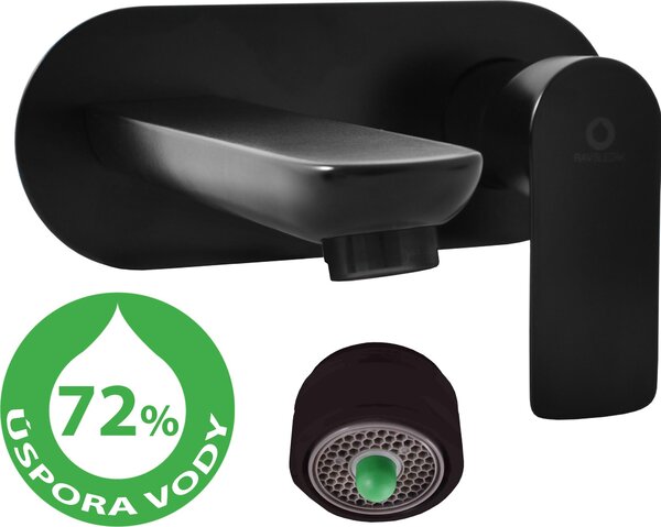 Miscelatore per lavabo sottopiano RAV Slipper VLTAVA ECO nero VTE435CMAT