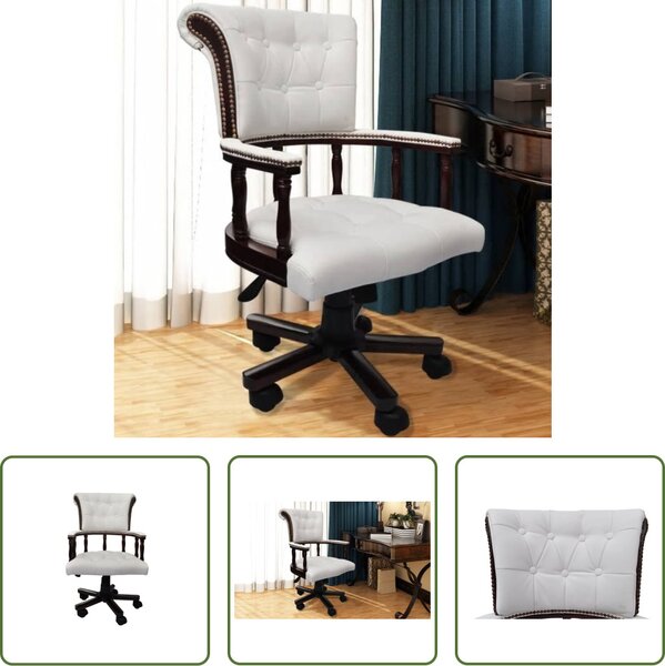 The Living Store Sedia girevole da ufficio bianca