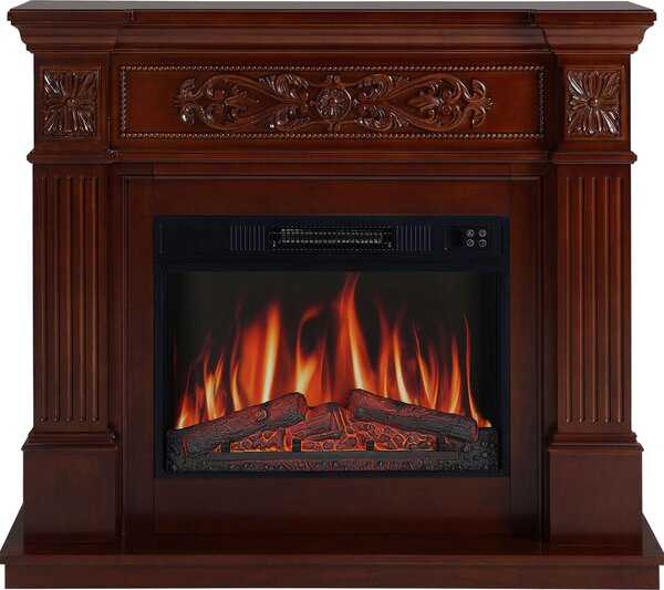 ArtiFlame Camino elettrico Toscana AF23S Camino elettrico da appoggio con riscaldamento da 1800 W, effetto fiamma realistico, illuminazione a LED, telecomando, timer, color ruggine