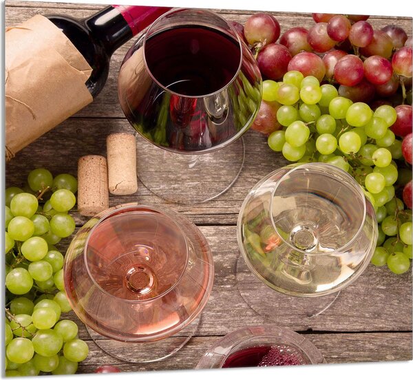 PIATTO IN VETRO PER CUCINA 65x60 Vino