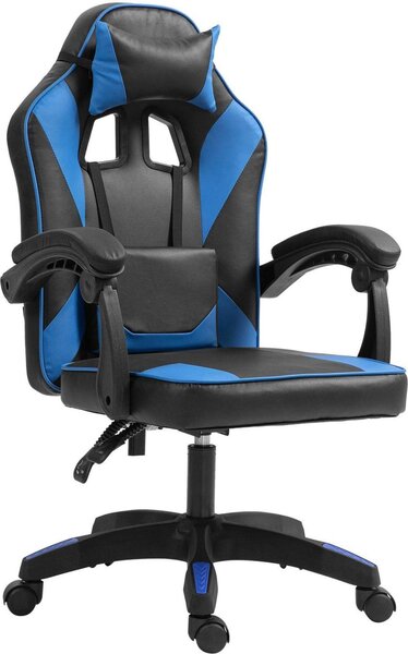 Sedia da ufficio ergonomica Art Learning - sedia comfort - schienale regolabile, materiali di alta qualità | colore: nero/blu