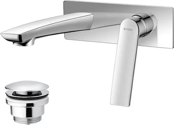 Miscelatore monocomando per lavabo con tappo a click-clack, modello DESSO, finitura cromata