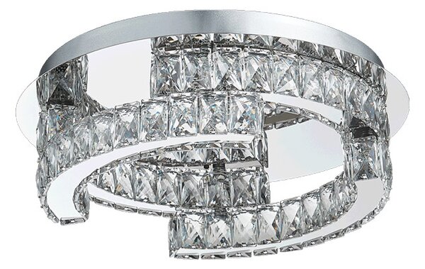 Plafoniera LED SANTANA 24W, 4000K, argento/chiaro, Ø: 45 H: 14 cm