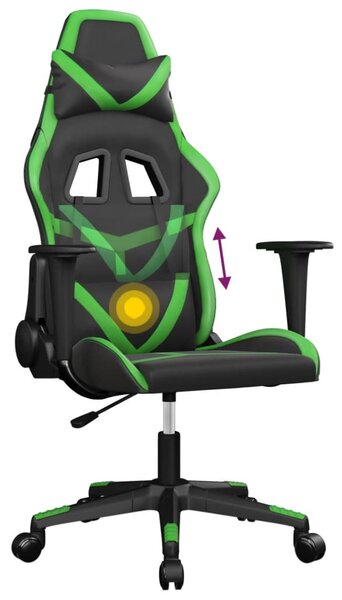Sedia da gioco vidaXL con funzione massaggiante in Pelle finta nera e verde
