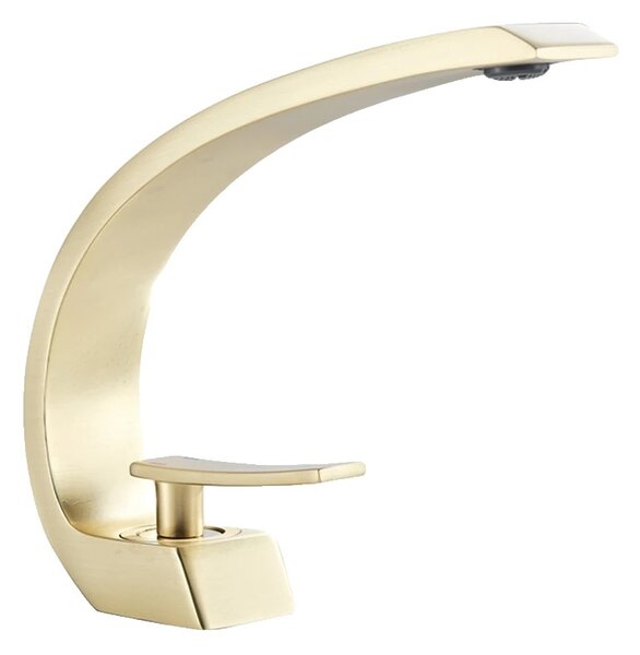 Rubinetto per lavabo, monocomando, da appoggio, oro spazzolato