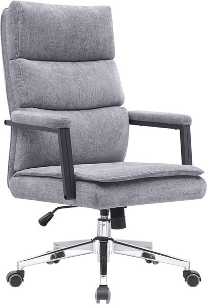 Casa Dolce MLINAR sedia da ufficio, grigio, 69x71x108-116 cm, girevole e regolabile in altezza, tessuto