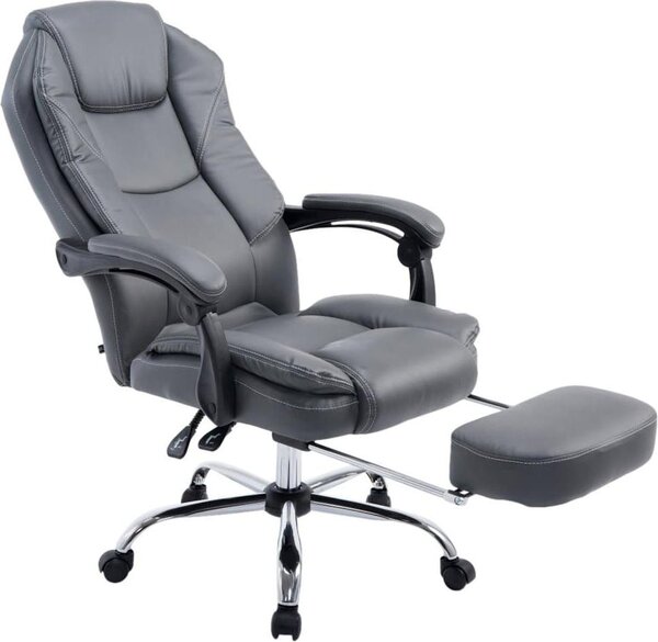 Sedia da ufficio - Sedia da ufficio classica - Pelle finta di alta qualità per un comfort di seduta ottimale | Colore: Grigio