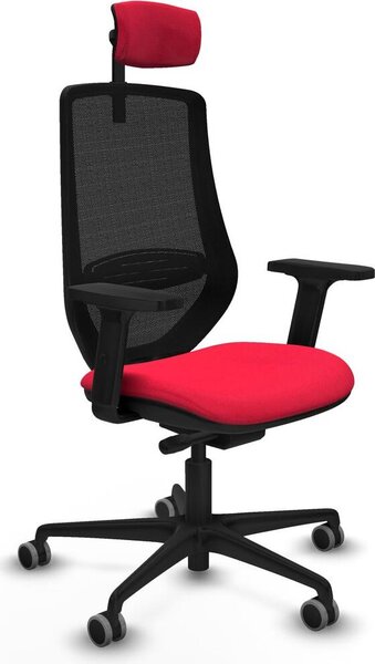 Sedia da ufficio Piqueras y Crespo modello D036G2W, colore rosso