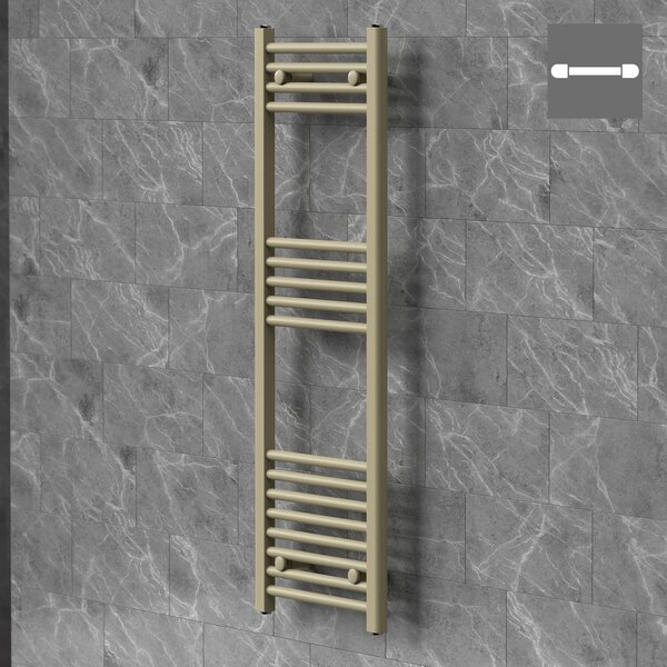 Asciugamani radiante LuxeBath Sahara, 400x1200 mm, beige, con attacco laterale, asciugamani radiante a pannello, porta asciugamani radiante da parete per bagno