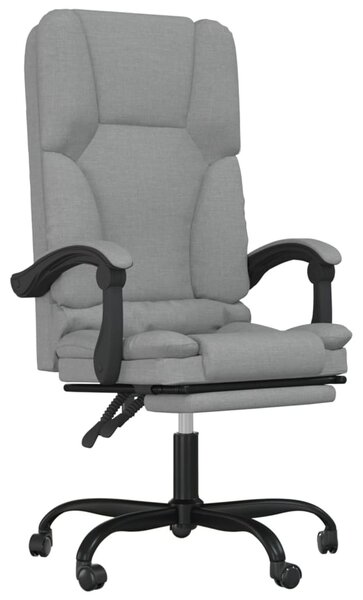 VidaXL Sedia da ufficio con funzione massaggio in tessuto grigio chiaro