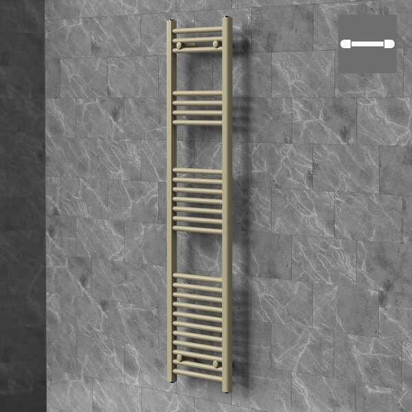 Asciugamani radiante LuxeBath Sahara, 400x1500 mm, beige, con attacco laterale, asciugamani radiante a pannello, porta asciugamani radiante per bagno