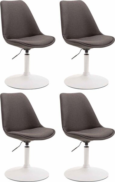 Set di 4 sedie da pranzo - sedie da cucina - design moderno, seduta confortevole | colore: grigio scuro, colore base: bianco
