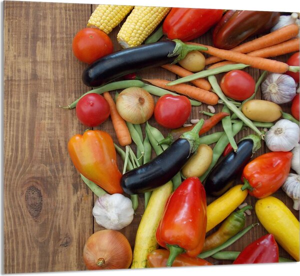 PIATTO DI VETRO PER LA CUCINA 65x60 Verdure