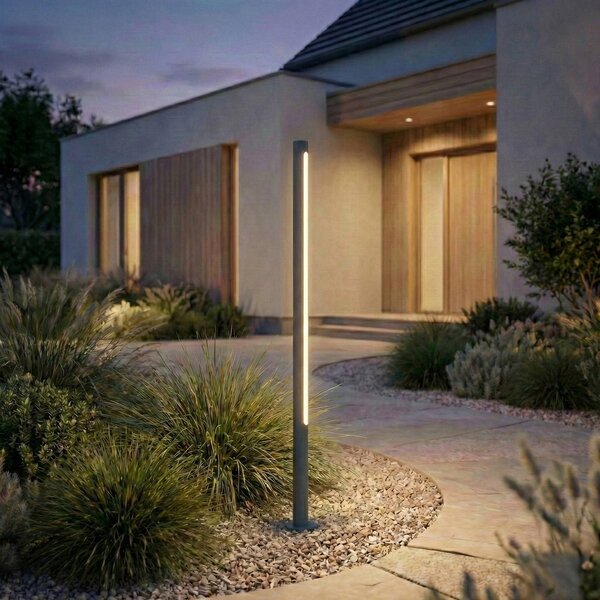 Lampioncino da giardino Liravel Lindby, Nero, Alluminio, Moderno, Lampada LED da esterni